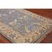 Blue Floral Oushak Oriental Runner Rug Hand-Knotted Wool Carpet - 2'9"x 8'0"