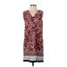 Ann Taylor Factory Casual Dress - Shift: Burgundy Paisley Dresses - Women's Size 4 Petite