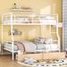 Full XL Over Queen Metal Bunk Bed with 2 Drawers, Bunk Bed Frame with Safety Guardrails, Can Be Divided into 2 Individual Beds