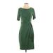 Ann Taylor Factory Casual Dress - Sheath: Green Solid Dresses - Women's Size X-Small