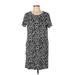 Ellen Tracy Casual Dress - Shift Crew Neck Short sleeves: Black Leopard Print Dresses - New - Women's Size Large