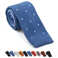 Tailor Smith Knitted Tie Leisure Dot Striped Neckties Woven New British Style Skinny Cravate Party