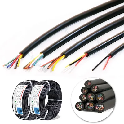 2 Core Wire MultiColor Sheathed Cable 10 9 8 7 6 5 3 4 Core Cable Electronic Audio Wire For Speaker Audio LED Strip Automotive