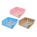 Pet Cat Training Toilet Tray Puppy Potty Reusable with Post Litter Bedding Box Dogs Toilet for Bunny