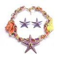 2024 New ZA Enamel Starfish Shell Choker Necklace Earrings Women Jewelry Sets Indian Ethnic