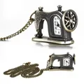 Unisex Pocket Watch Vintage Quartz Pocket Watch Sewing Machine Pendant Chain Necklace Analog Quartz