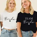 T-shirt Team Bride pour Femme Blouse de Mariage Vêtement Esthétique pour Enterrement de Vie de