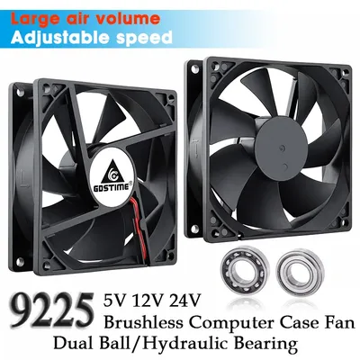 Gdstime DC 5V 12V 24V 48V 90mm Computer Cooler Fan 92x25MM PC Case CPU Brushless Cooling Fan