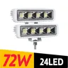 72W Car Work Light LED Bar Combo Lamp 24 LED Working Bar Offroad ATV SUV Tractor Boat Trucks