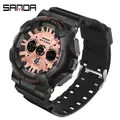 SANDA – montre de sport pour hommes étanche 50M double horloge LED chronographe électronique