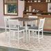 Red Barrel Studio® Amatia 5-piece Farmhouse Dining Table Set w/ Folding Leaves & 4 Dining Chairs /Upholstered in White/Brown | 36.2 H in | Wayfair