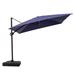 VredHom 11' Square Cantilever Umbrella w/ Weighted Base Metal in Blue/Navy | 103.54 H x 129.53 W x 129.53 D in | Wayfair VH-PU051NAVUB008BLK