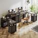 Latitude Run® Elverton L-Shaped Gaming Desk w/ Built in Outlets Wood/Metal in Black | 35 H x 66.1 W x 58.2 D in | Wayfair