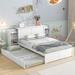 Red Barrel Studio® Full Size Storage Platform Bed w/ Pull Out Shelves & Twin Size Trundle in White | Wayfair 9584ED44FAC6415E8A41C69B14A35B79