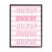 Stupell Industries Howdy & White Stripes by Martina Pavlova Floater Frame Print on Canvas in Pink | 31 H x 25 W x 1.7 D in | Wayfair