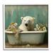 Stupell Industries Polar Bear Vintage Tub Print Canvas in Blue | 12 H x 12 W x 1.5 D in | Wayfair ba-588_wfr_12x12