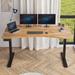 Inbox Zero Latysha Dual Motor Electric Height Adjustable Curved Standing Desk Wood/Metal in Black/Brown | 45" H x 63" W x 30" D | Wayfair