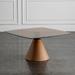 Corrigan Studio® 29.53" Walnut Glass+Manufactured Wood Square Coffee Table in Brown | 14.96 H x 29.53 W x 29.53 D in | Wayfair