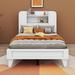 Latitude Run® Caolan Twin Size Platform Bed w/ Storage Headboard Wood in White | 43.5 H x 39.7 W x 85.6 D in | Wayfair