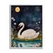 Stupell Industries Sleeping Swan Night Sky Single Picture Frame Print on Canvas in Black/Blue/White | 14 H x 11 W x 1.5 D in | Wayfair