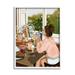 Stupell Industries ba-777-Framed Girl w/ Cozy Breakfast by Saba Rauf Single Picture Frame Print on Canvas in Green/Pink | Wayfair ba-777_wfr_16x20