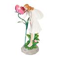 Evergreen Enterprises, Inc LED Garden Angel Statuary, Pink Flower in Green/Pink/White | 12.09 H x 4.33 W x 7.09 D in | Wayfair 2LA2432