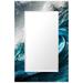 Empire Art Direct "Sapphire Sea" 48"x 32" Reverse Printed Tempered Art Glass w/ 36" x 20" Rectangular Beveled Mirror Metal | Wayfair