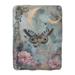 MentionedYou Lunar Butterfly Serenade - 1 Piece Premium Sherpa Blanket - Luxurious Art Print Design Polyester | 80 H x 60 W in | Wayfair