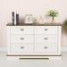 Winston Porter Remia 6 - Drawer Dresser Wood in White/Brown | 30.31 H x 47.24 W x 15.75 D in | Wayfair 94C54BCAB19E46BAB33CAEFEA2CB7F22