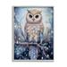 Stupell Industries Owl on Twinkling Branch Single Picture Frame Print on Canvas in Blue | 14 H x 11 W in | Wayfair ba-431_gff_11x14