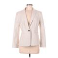 Ann Taylor Blazer Jacket: Below Hip Ivory Print Jackets & Outerwear - Women's Size 6 Tall