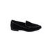 Taryn Rose Flats: Smoking Flat Chunky Heel Classic Black Print Shoes - Women's Size 10 - Almond Toe