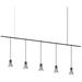Suspenders 72" Satin Black Linear Pendant With Parasol Shade Cylinders