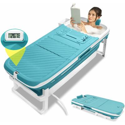 YARDIN Faltbare Badewanne Erwachsene Mobile badewanne Foldable Bathtub mit Abdeckung Thermometer