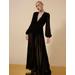 Women's Nevaeh Long Sleeve Gown in Black / 2 | BCBGMAXAZRIA