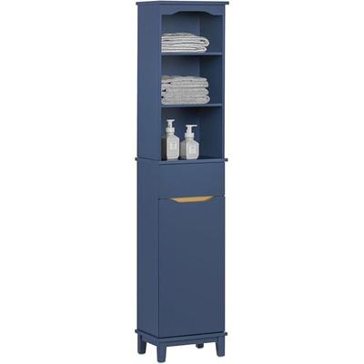 BZR112-B Hochschrank Badezimmer Schrank Badschrank schmal Badregal Badezimmerschrank Image