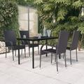 Maisonchic - 5-tlg. Garten-Essgruppe Gartenmöbel Set Sitzgruppe Schwarz DE24583 - Schwarz