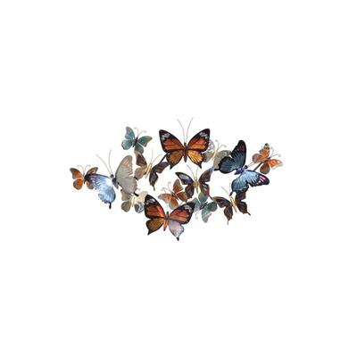 Wanddeko aus Metall Butterfly bunt