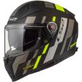 LS2 FF811 Vector II Tron Helm, schwarz-gelb, Größe 2XS