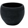 Vaso tondo in fibra di argilla e pietra nera 38 x 38 x 30 cm Zakros