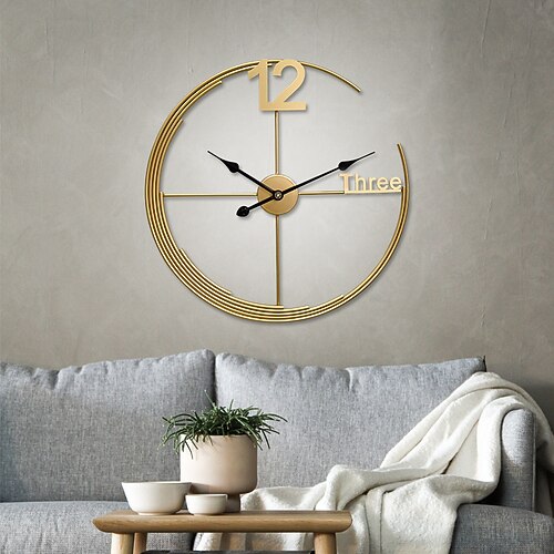 Nordic moderne licht luxus wanduhr mode einfache metall stumm hängen uhr hause wohnzimmer kreative anhänger uhr decor 60 cm Image