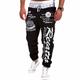 Herren Jogginghose Trainingshose Jogginghose Jogger Hose Hosen Jogginghose Elastische Taille Buchstabe Grafik-Drucke Sports Outdoor Freizeitskleidung Brautkleider schlicht HipHop Grau Blau Schwarz