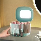 GNFQXSS Transparent Cosmetic Storage Box Suitable for Lipstick Brushes Bottles Etc. Transparent Box Display Stand Makeup Brush Travel Box Small Green