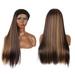 Ladies Wigs Brown Long Straight Headband Wig for Black Women Dark Brown Headband Wig Natural Look 150% Density Synthetic Wig Heat 27 Inches Black Women Wig