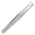 1Pc Stainless Steel Nasal Hair Tweezer Round Head Nasal Hair Eyebrow Clip Trimming Tool for Adults (Silver)