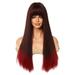 Female Wigs Wig Long Straight Hair Black Gradient Red Long Curly Hair Wig Headgear Whole Top Pink Women Wig