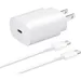 Original Samsung Galaxy Z Flip Super Fast Charger USB Type C Kit PD 25W Type C Wall Charger and USB C to USB C Fast Charging Cable - Cable is 6 Feet LONG - White