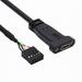 JSER Single Port USB 3.1 Type C USB-C Female to USB 2.0 Motherboard 9pin 10pin Header Cable 20cm with Bracket