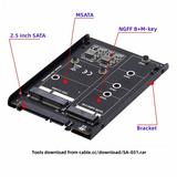 Xiwai Dual MSATA NGFF B+M SSD Card JBOD Raid0 Span Bridge to 2.5inch SATA Combo HDD Disk Drive Enclosure