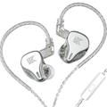 Oneshit Bluetooth Headset in Clearance KZ DQ6 Earphone 3DD Bass HiFi Earbuds In-Ear Monitor Noise Cancelling Music Sport Earphones(Silver/Gray with Mic)